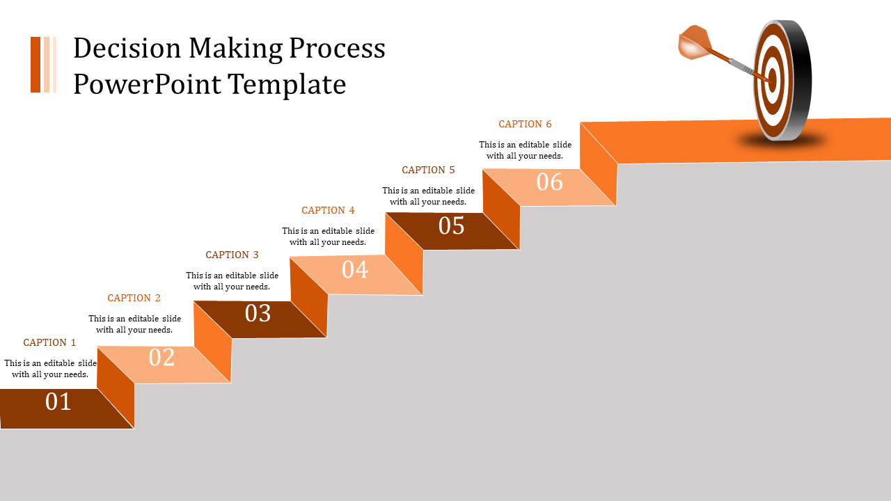 process powerpoint template-decision making process powerpoint template-orange